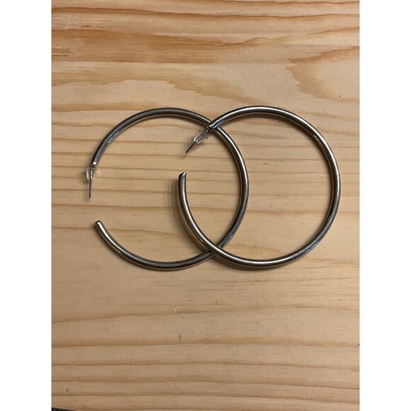 Large Silver Hoop Earrings - Picture 1 of 3